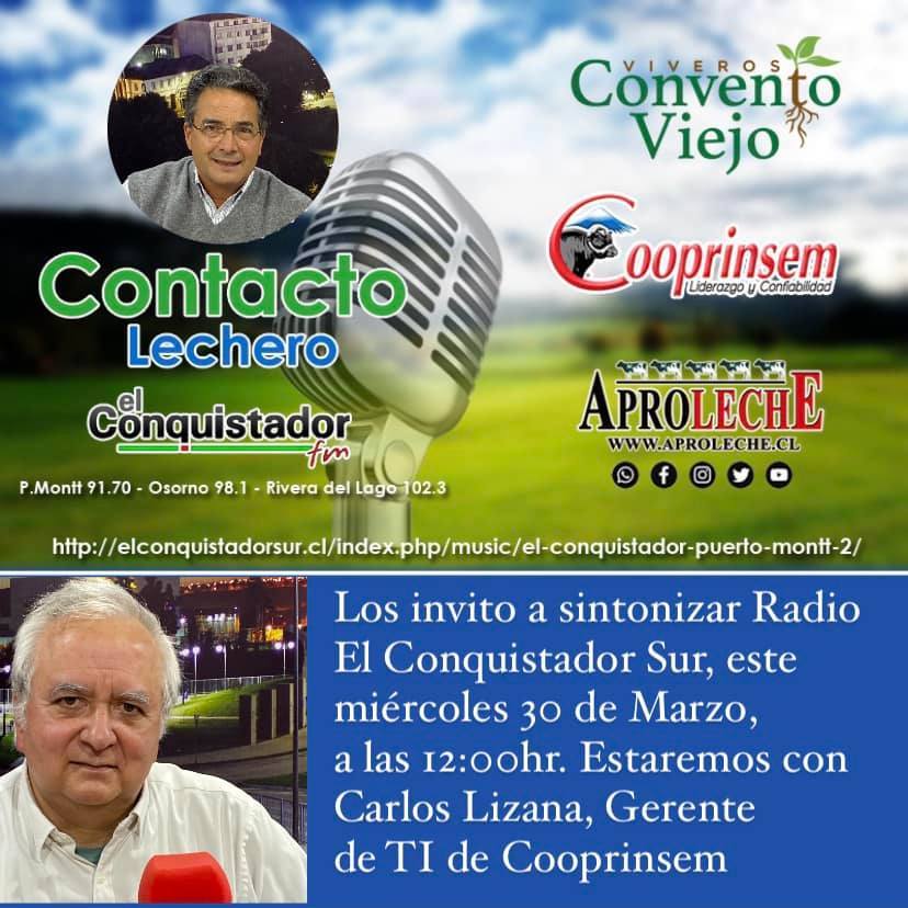 Hoy, a las 12:00 hrs. Carlos Lizana, Gerente de TI, estará con Michel Junod contándoles las novedades sobre el nuevo Software de Control de Gestión Lechera CliEX. Cooprinsem, La Cooperativa de Los Agricultores