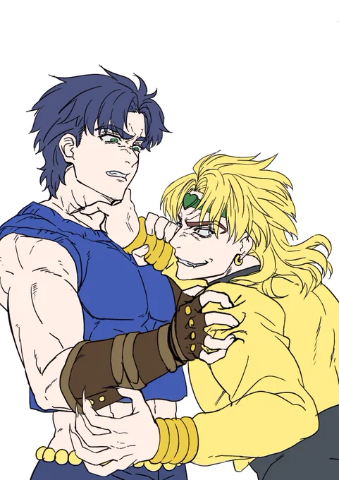 忙しくなる前に描きかけて放置してたDIOジョナ個人的にDIOジョナのデフォルトはこんな感じ 