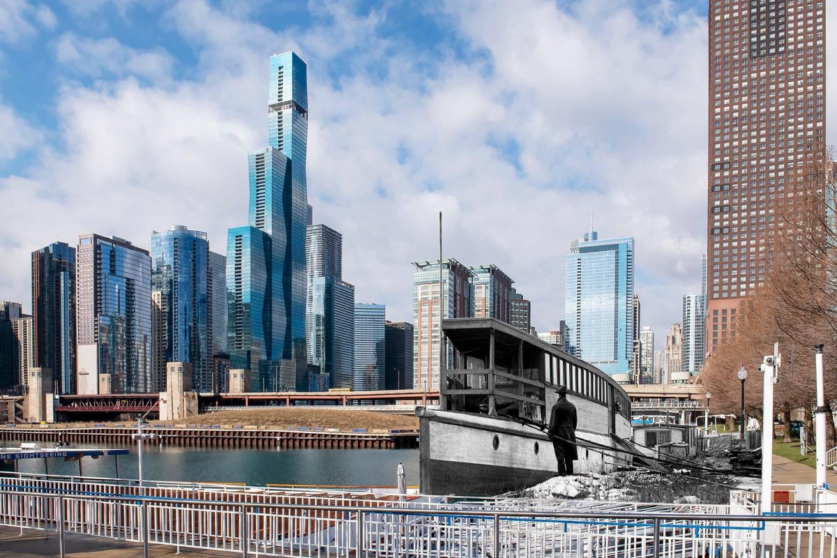 6figga_dilla's tweet photo. Capt George Wellington Streeter jacked Fairbanks for his land (he shot a couple people &amp; charged squatters rent.) After a decade long court battle, Fairbanks got it back. Today Streeterville has some of the highest property value in the city. Ahhh Chicago 🤷🏾😂😤. 📸: Mark Hersch https://t.co/FNfA3vVhZw