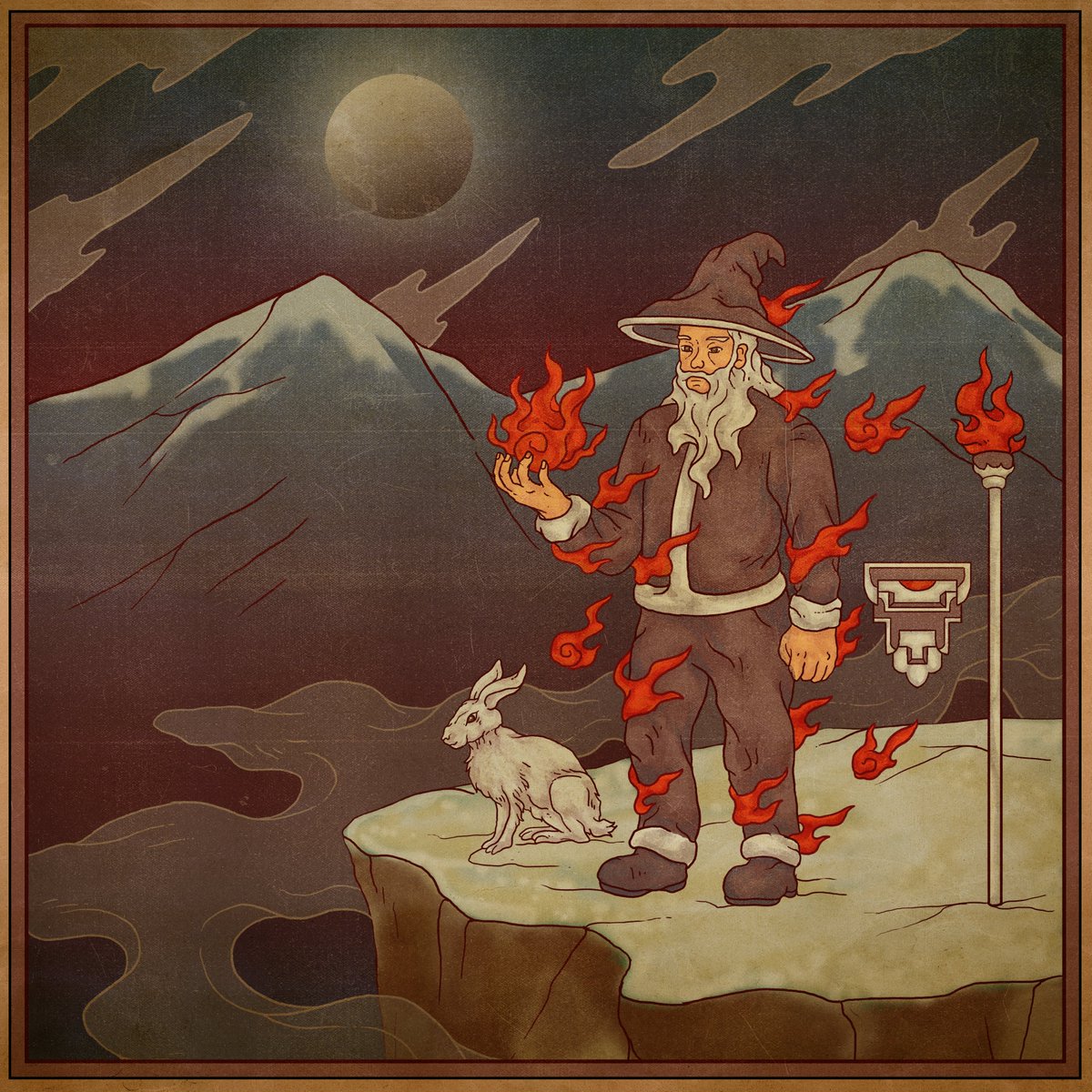 First commissioned piece for the Nameless Hex Mage. The Crag can be a cold, unforgiving place. Let his light guide you to warmth and safety.

Art by the talented <a href="/haharobin00/">Robin00</a>.