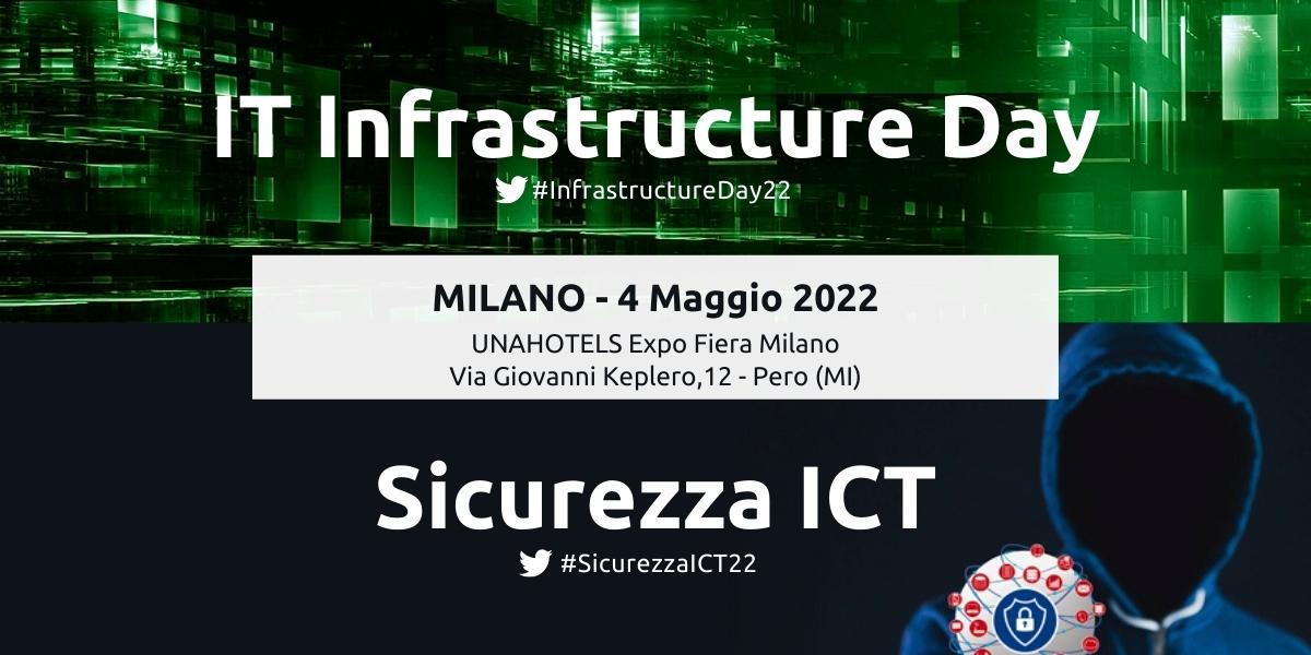 soiel_it's tweet image. MILANO 4 Maggio: iscriviti gratuitamente e partecipa!
💻#InfrastructureDay22
soiel.it/eventi/2022/IT…
🔒#SicurezzaICT22
soiel.it/eventi/2022/si…
#cybersecurity #datacenter #dataprotection #cloud #businesscontinuity #edgecomputing #architetturaIT #storage #iperconvergenza #IoT
