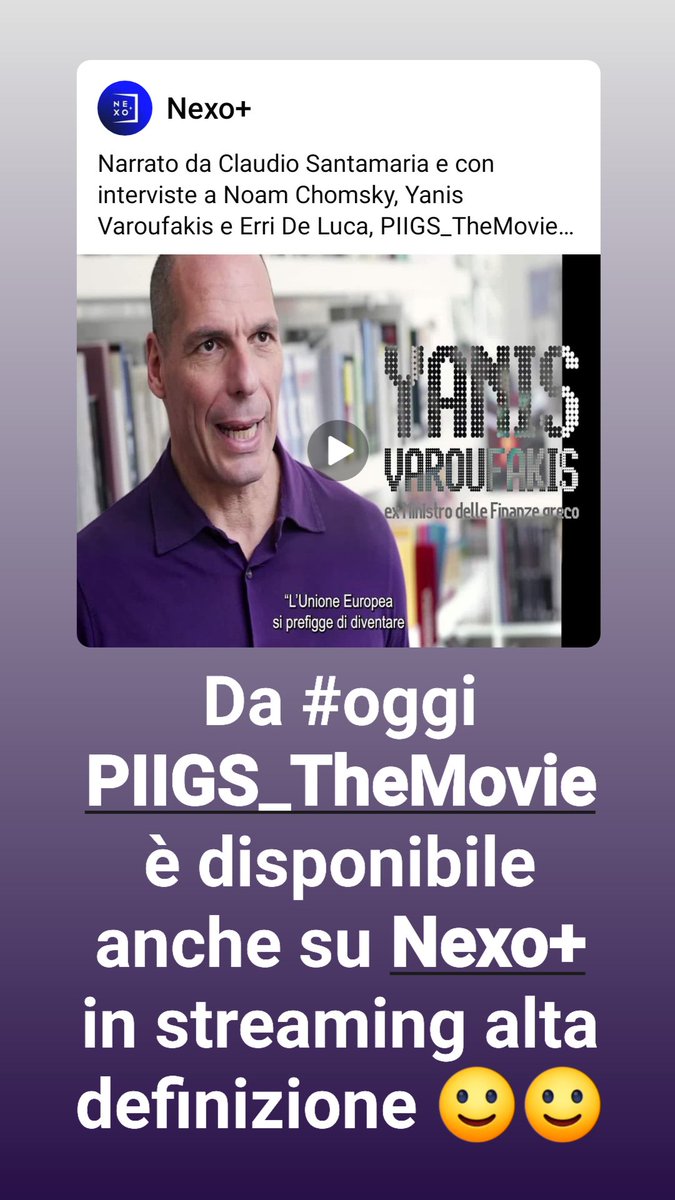 CinemApp_Cinema's tweet photo. Nexo_Digital - RT @filrougemedia: Da #oggi @PIIGS_themovie, narrato da Claudio Santamaria, è disponibile anche su Nexo+ in #streaming alta definizione 🙂https://t.co/DPcYTz5Nfw
@Nexo_Digital #film #documentario #politica #economia #Europa #euro #lavor… https://t.co/5TRJoQwv3r
