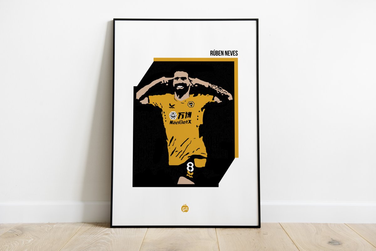 GeorgeRinaldi's tweet photo. NEW Ruben Neves Wolves print available with 10% off (and all other Wolves prints)! Use code RUBEN8.

Ruben Neves v Watford
Ruben Neves v Leicester
Jimenez and Kilman.
Neves and Moutinho.

£9.50 and free UK delivery. #WWFC

https://t.co/4mDE4ARZeN https://t.co/jcyktd2LZE