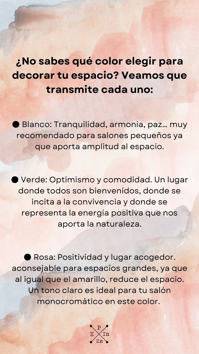 EstepaInterior1's tweet photo. ¿Qué transmite cada color?😍 https://t.co/QFPbppuT98