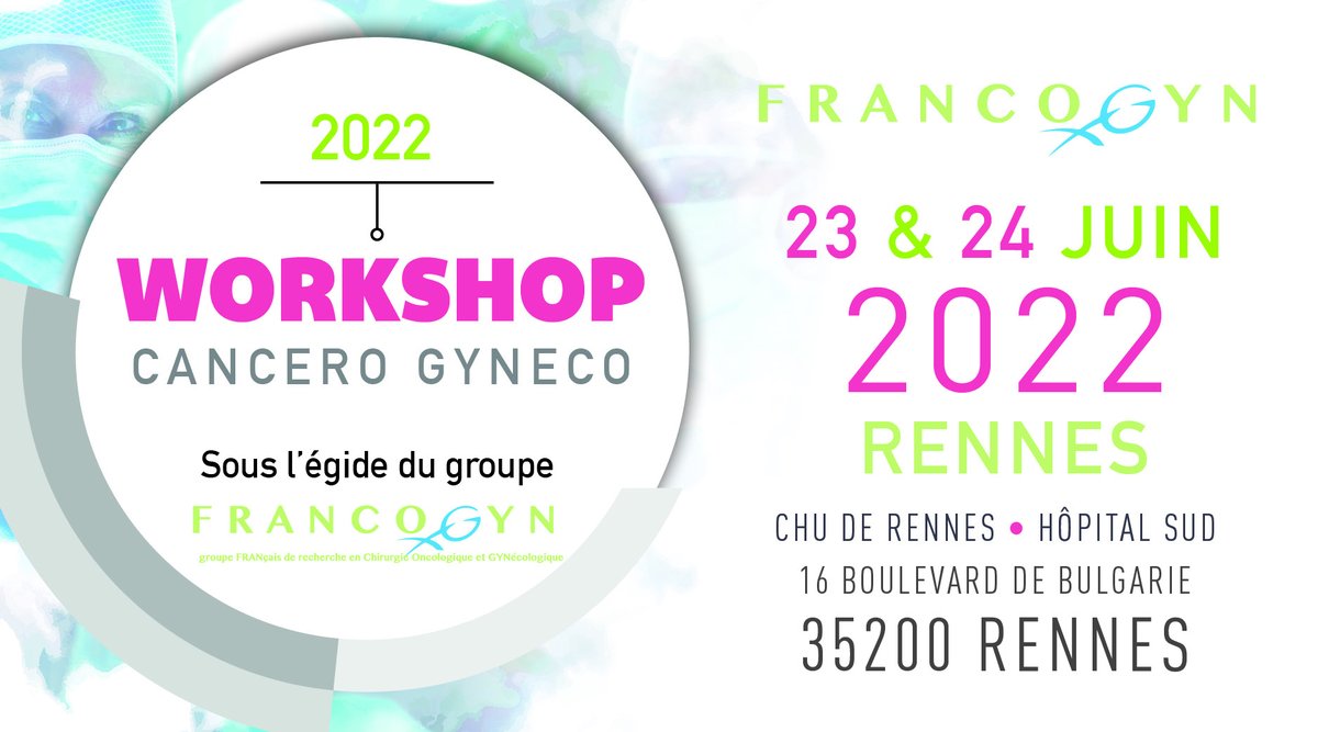 Le workshop Francogyn a lieu cette année le 23 &amp; le 24 juin 2022 au CHU de Rennes. Au pg:
➡️ Les traitements par voie d’abord intra-péritonéale pour les #cancers de l’#ovaire 
➡️ Controverses en #oncologie chirurgicale &amp; #gynécologique 
➡️ Vidéo Live 

bit.ly/3ISGy1s