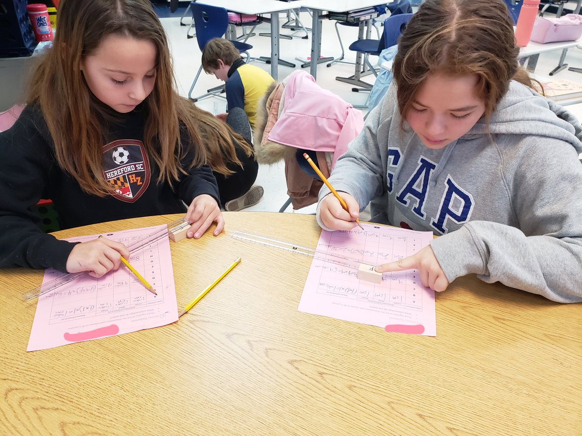 EatonTeaching's tweet photo. Measuring rectangular prisms to find volumes today in Adv 4 math! #teambcps @SparksES_BCPS @SparksES_BCPS @BCPSMATH https://t.co/oLZfUQPfjF
