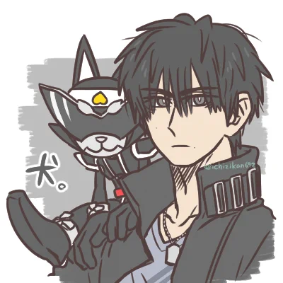 黒いイヌのお兄さん 逃げるぞ～! 