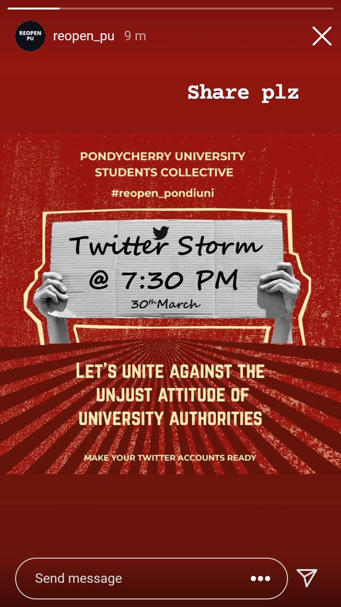 SabuUthara's tweet photo. #reopen_pondiuni https://t.co/AD2Wir5VYo