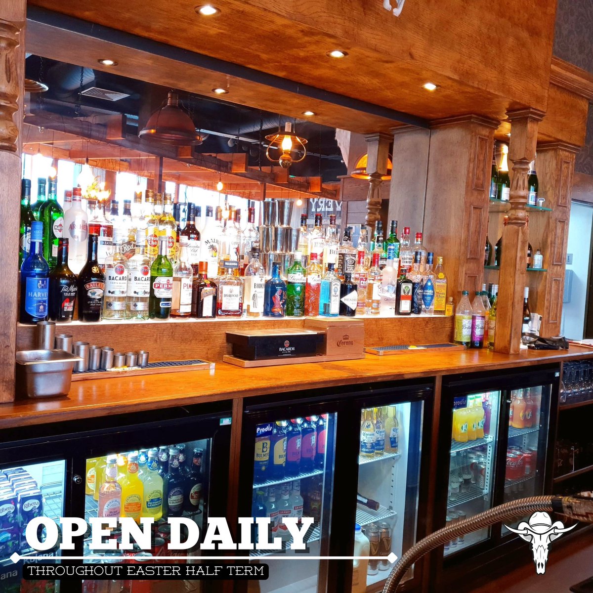 Yee-haw! We're back open daily throughout the half term period! Don't forget we've got our new menu in operation too, so come check out our new delicious offerings!