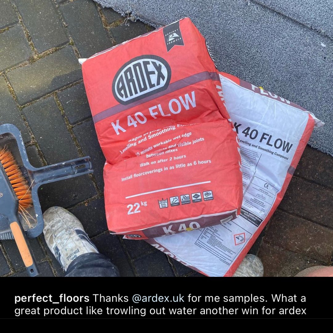 ARDEXUKFlooring's tweet photo. โ๐ผ K 40 FLOW Review!
โค๏ธ Thank you @perfect_floors for this review on our new product ARDEX K 40 FLOW
๐ We couldn't agree with you more, this product is definitely another win for us!
#Flooring #ARDEXFlooring #TrustARDEX #k40flow #gowiththeflow https://t.co/LTKp0CkKh2