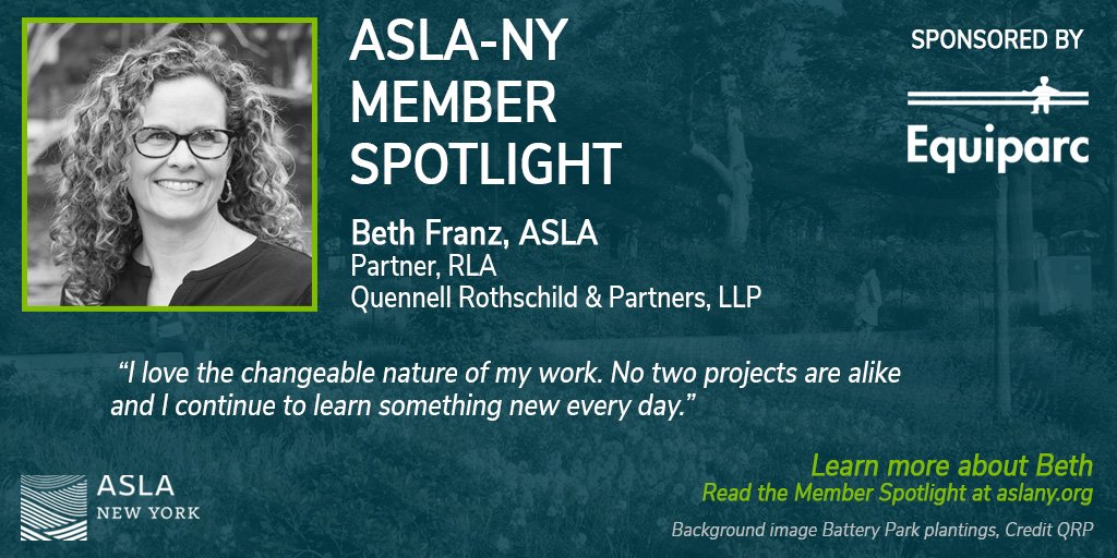 ASLA_NY's tweet photo. We are excited to share the next Member Spotlight on Beth Franz, ASLA!  Learn more about Beth at https://t.co/IPeBaHBwyB 
@QRPartners @NationalASLA 
#thisislandarch #memberspotlight #aslanyc #WomensHistoryMonth https://t.co/3wpIf3RohW