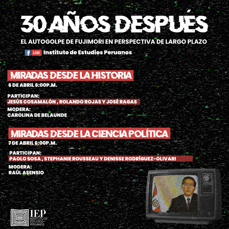 IEPeruanos's tweet photo. 📣Mesa 2: miradas desde la ciencia política
🗓7 abril.
⌚6:00 p.m. 
🟢Participantes: @paolososa,@StphanieRouss19 y @DenisseROlivari.
🔵Modera: @RaulHAsensio 
🔴Transmisión en vivo vía Facebook Live . https://t.co/sTSXh0Y8vk