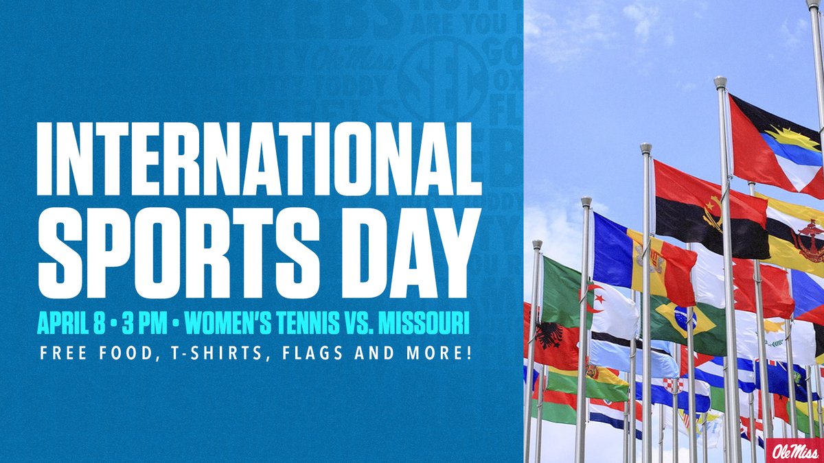 OleMissIntl's tweet photo. Join us for the International Sports Day on April 8th! https://t.co/aSHCqVAn7L