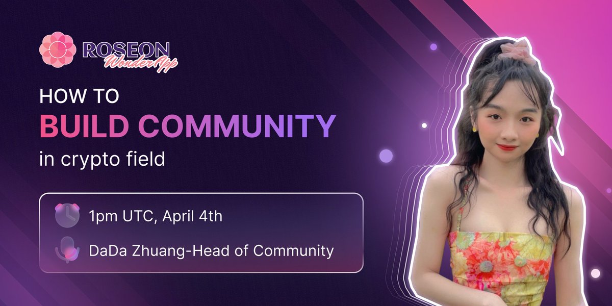 🔥 How to build a strong community in the crypto space 🔥

👉 Join our workshop for 🇻🇳 Vietnamese users who want to learn how to get into #crypto 🔶 the importance of #community 🔶 how to become a #CommunityManager

👉 Join: t.me/RoseonVNchanne…

$ROSN #Roseon #DeFi #metaverse