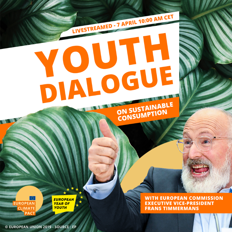 EuropeanYouthEU's tweet photo. The #EYY2022 gives the opportunity to build a better future

How?

Join @TimmermansEU and our young #EUClimatePact Ambassadors in a Youth Dialogue on #SustainableConsumption

Moderated by #EUYouthCoordinator @@BilianaSirakova

#EYY2022

🔴7/04 10AM CET
👉https://t.co/lrb3skeK5x