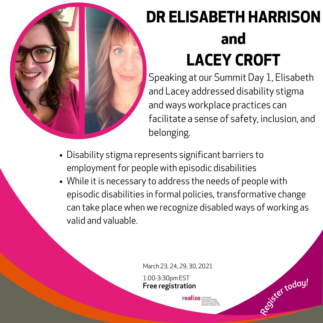 HIVandRehab's tweet photo. Here is what two of our Speakers for the 2022: DR ELISABETH HARRISOand LACEY CROFT said in our summit Day 1.
Register:https://t.co/knPKuC6J5D
#EpisodicDisability #MentalHealth #Depression #Anxiety #EndTheStigma #Stigma #WorkplaceWellness #MentalHealthAtWork #RealizeSummit2022 https://t.co/Bsxqjkrw8W