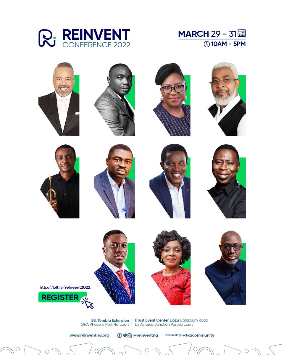 theonlyebuka's tweet image. Yesterday’s sessions of the #ReinventConference was powerful and we were greatly blessed, we can’t wait for what is to come today!
Click here to join us this evening by 5pm bit.ly/reinventlive