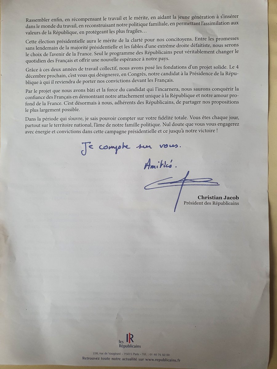 6 mois plus tard, le diagnostic de <a href="/ChJacob77/">Christian JACOB</a> est plus vrai que jamais. Ouvrez les yeux et soutenez le seul projet articulé, conduit par une candidate capable de le mener à bien : <a href="/vpecresse/">Valérie Pécresse</a> 
Ne jouez pas le match avant le sifflet final, <a href="/avecValerie/">Avec Valérie</a> tout est possible 🇨🇵