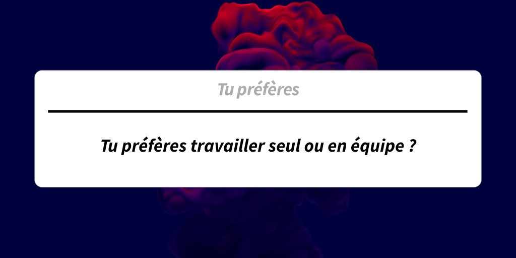 plsask_me's tweet photo. Tu préfères travailler seul ou en équipe ? #plsask ➡️https://t.co/pMIYMLGGt3 https://t.co/skAcd3foaB