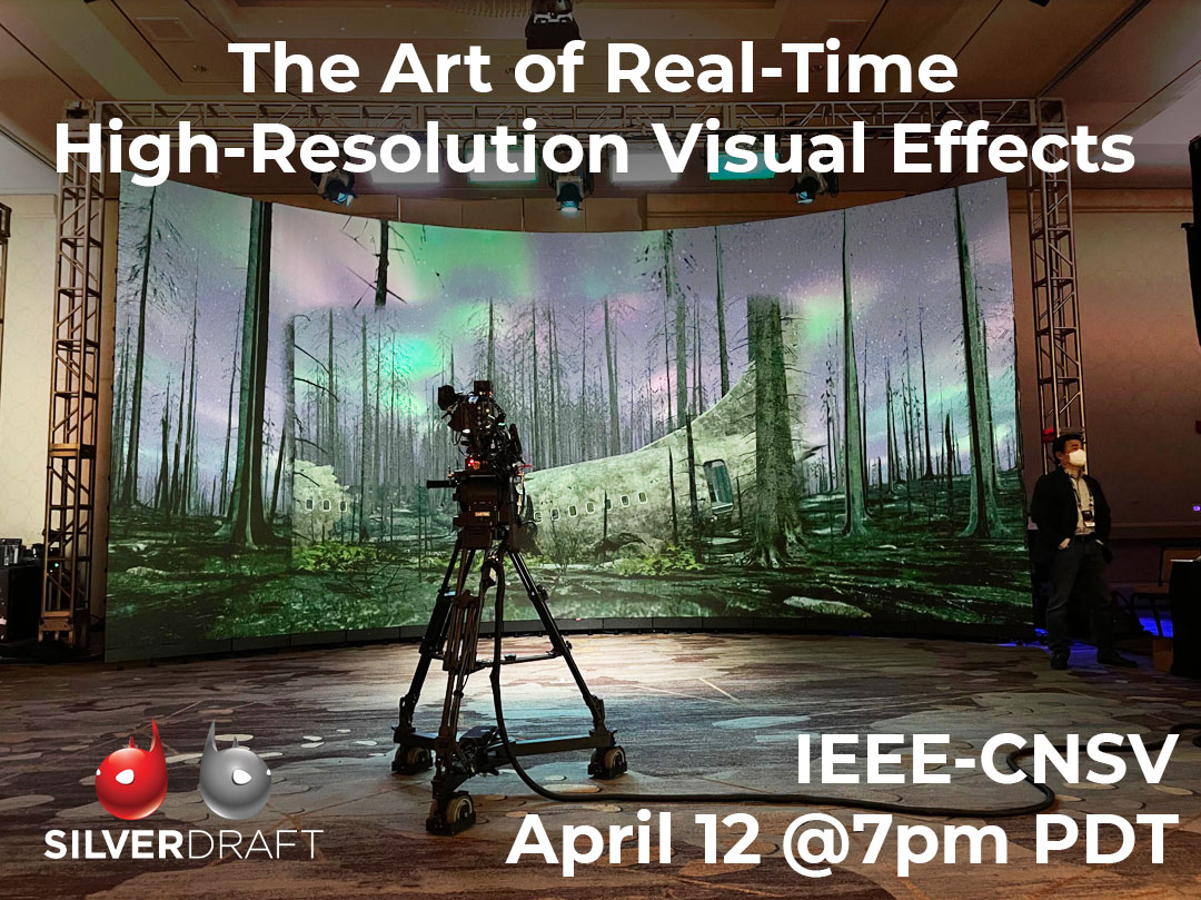 Our own Hardie Tankersley and Erik Smith will be speaking at IEEE Consultants’ Network of Silicon Valley on  “The Art of Real-Time High-Resolution Visual Effects” April 12 @ 7pm  PDT.
More info and registration here: californiaconsultants.org/event/the-art-…