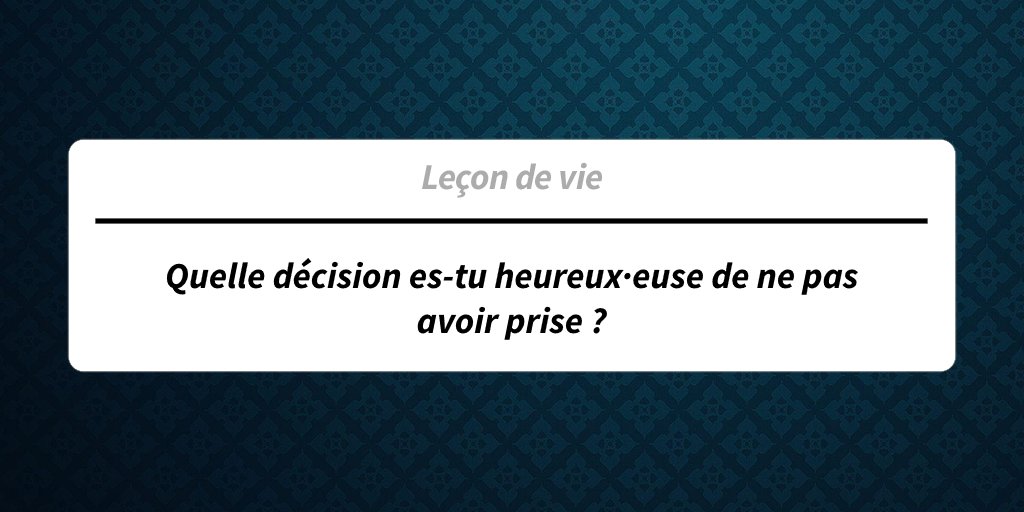 plsask_me's tweet photo. Quelle décision es-tu heureux·euse de ne pas avoir prise ? #plsask ➡️https://t.co/pMIYMLGGt3 https://t.co/13KEkvyBAy
