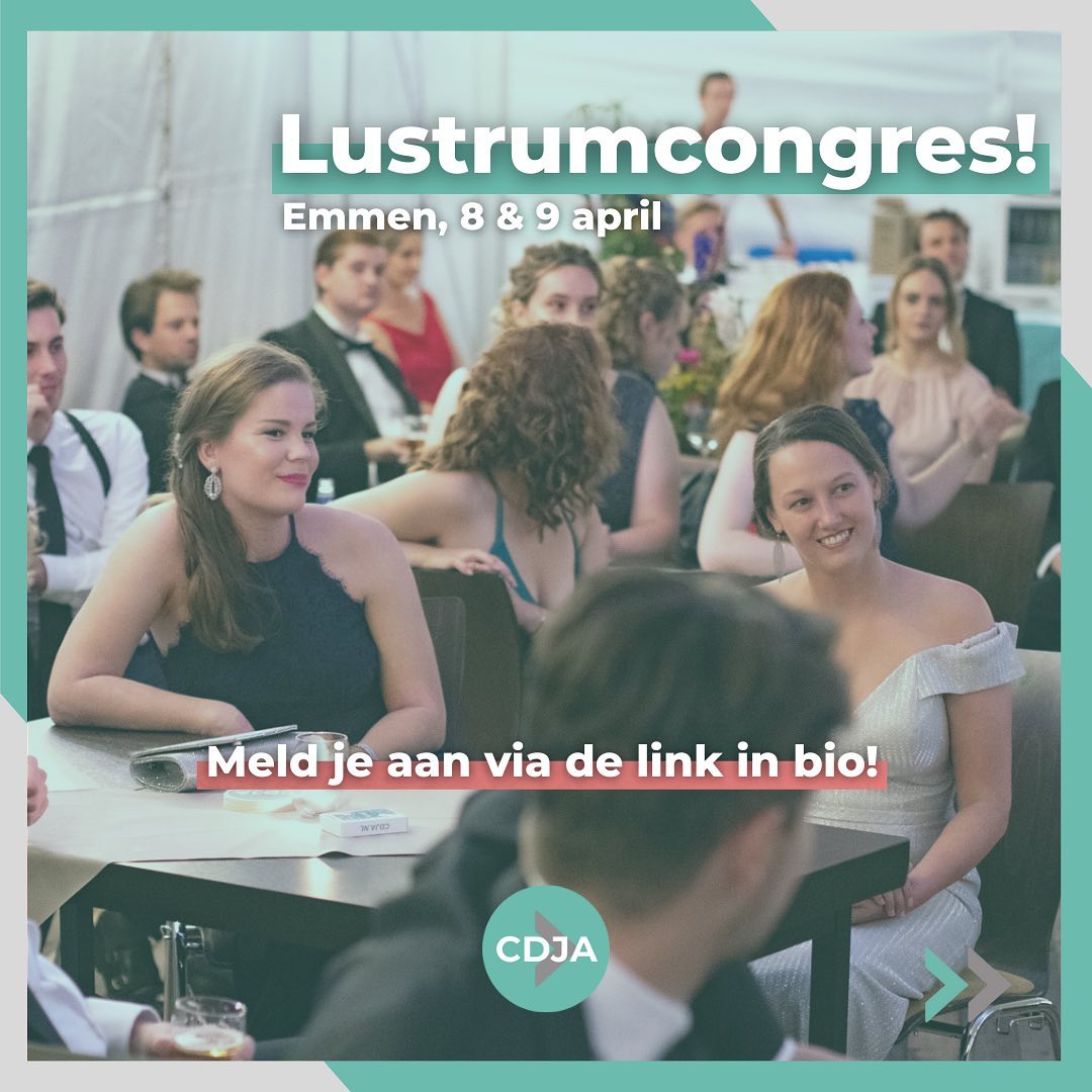 Op 8 en 9 april wordt het lustrumcongres van <a href="/CDJA/">CDJA</a> gehouden in ons prachtige Emmen! Het belooft een mooi congres te worden met interessante sprekers. Bijzijn is meemaken! Meld je nu aan via de link in de bio!