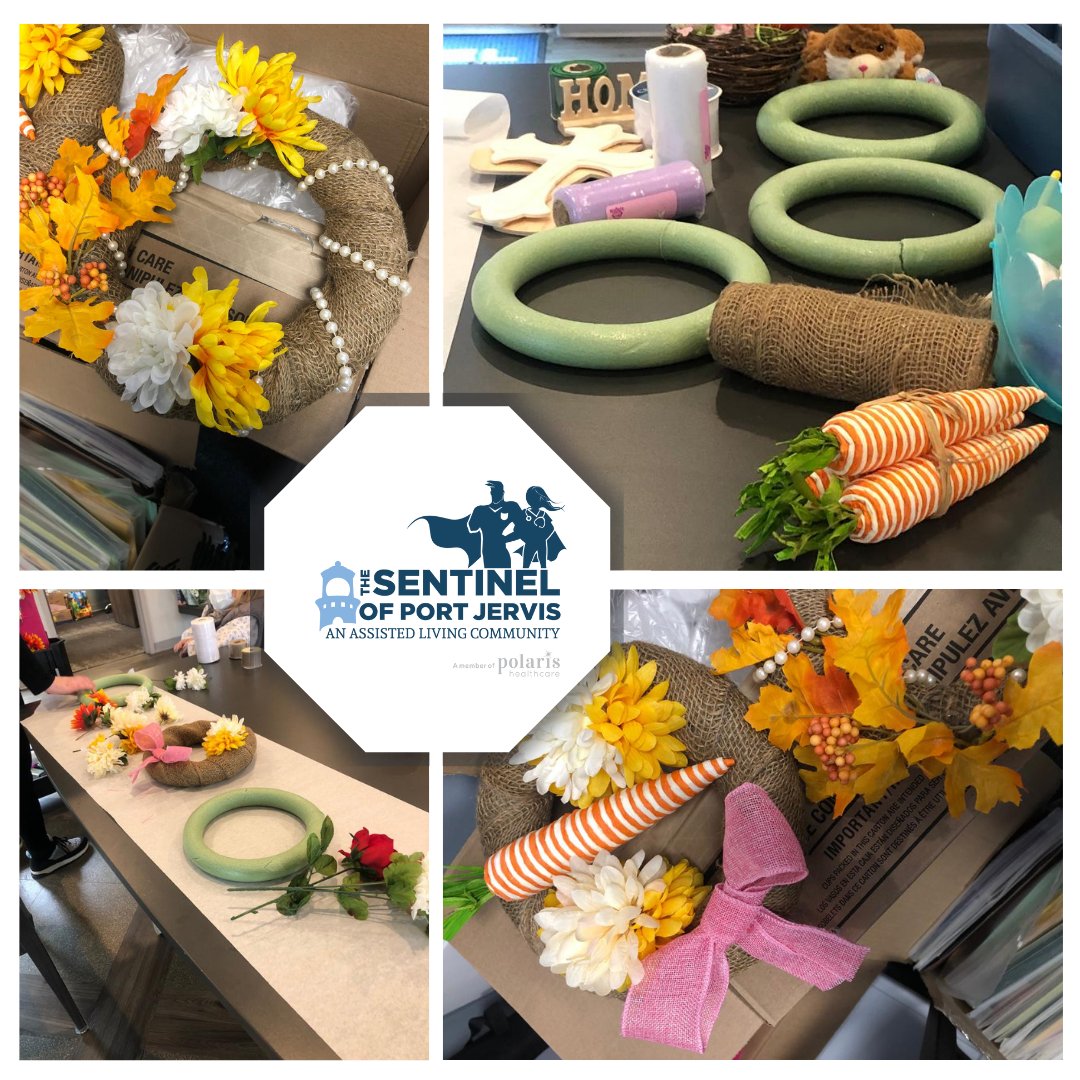 thesentinelpj's tweet photo. We're making Easter arts and crafts!
 
Our residents crafted beautiful wreaths to celebrate the holiday, reflecting the season's colors in each part. 🐰
 
#TheSentinelOfPortJervis #Easter #ArtsAndCrafts #Polaris https://t.co/vCScTCfXJh