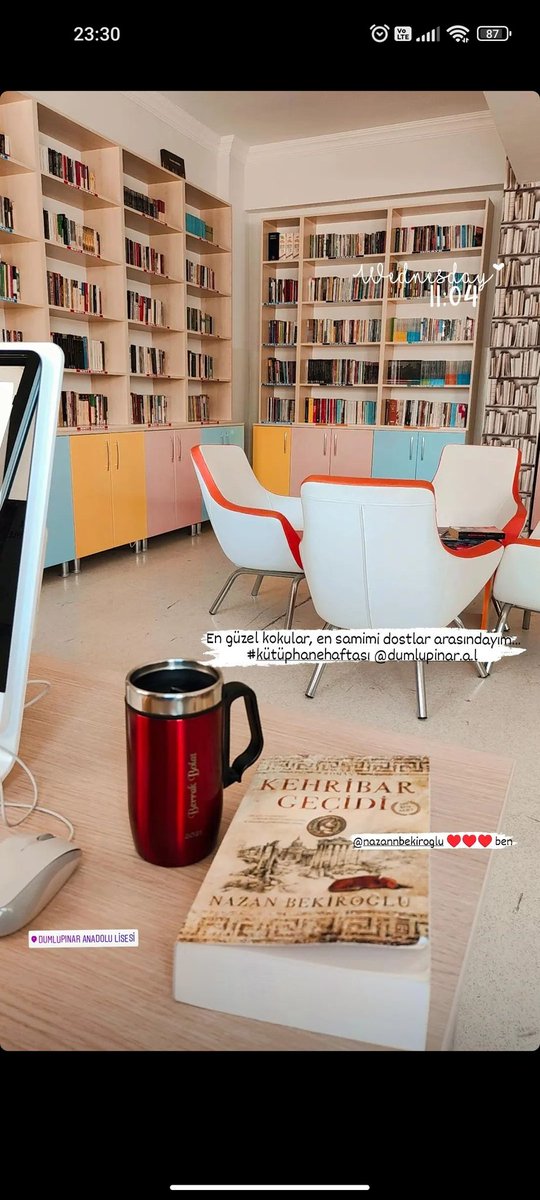 Günün en güzel saatlerinden... ♥️📚📚  #kütüphanehaftası #DumlupınarAnadoluLisesi