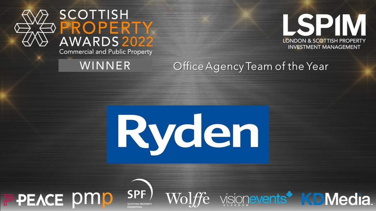 scotpropawards's tweet image. The WINNER of the Office Agency Team of the Year sponsored by London and Scottish Property Investment Management is @RydenNews #scottishpropertyawards #scotprop22 #comprop #realestate