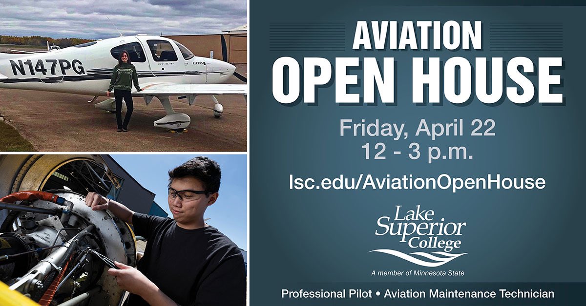 LSC_Duluth's tweet photo. LSC is proud to partner w/ @Cirrus_Aircraft, @Delta, @DuluthAirport, @148FW, @lshelicopters and many other aviation partners to help recruit, train and retain aviation talent in our region. Aviation Open House, 3/22. #LakeSuperiorCollege #Aviation #MinnStateIMPACT #FundMinnState https://t.co/z64BlAyarT