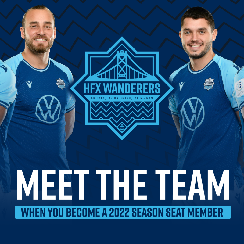 HFXWanderersFC's tweet photo. 🎉 EVENT: Be there when we unveil our 2022 alternate jersey. 

The Halifax Wanderers season members kickoff includes meet and greets with the players, a live Q&amp;A, and a first look at the new kit! 🤫   

Not a member? Become one today 🔽🔽🔽

#TogetherFromAways #COYW