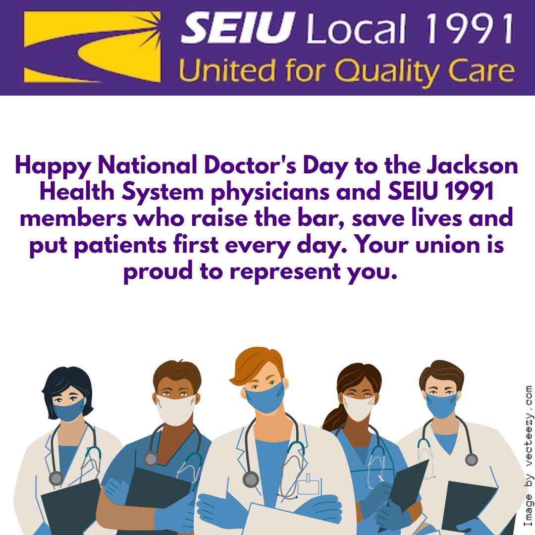 SEIU1991's tweet photo. Happy #NationalDoctorsDay! https://t.co/2UOJ2qKVkH
