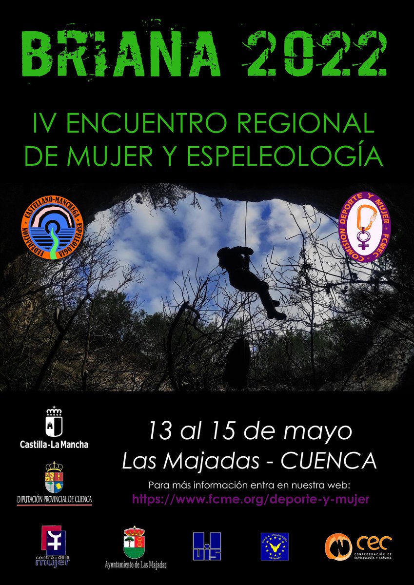 fcmespeleo's tweet photo. Nos vamos de cuevas  ¡por fin!

En esta ocasión, Briana 2022 vuelve al formato original y nos vamos de cuevas. Nuestro destino será la Muela de la Madera, en Cuenca, el fin de semana del 13 – 15 de mayo.

Para este año, el IV Encuentro Regional de MUJER Y ESPELEOLOGÍA https://t.co/8VHIH7eiyd