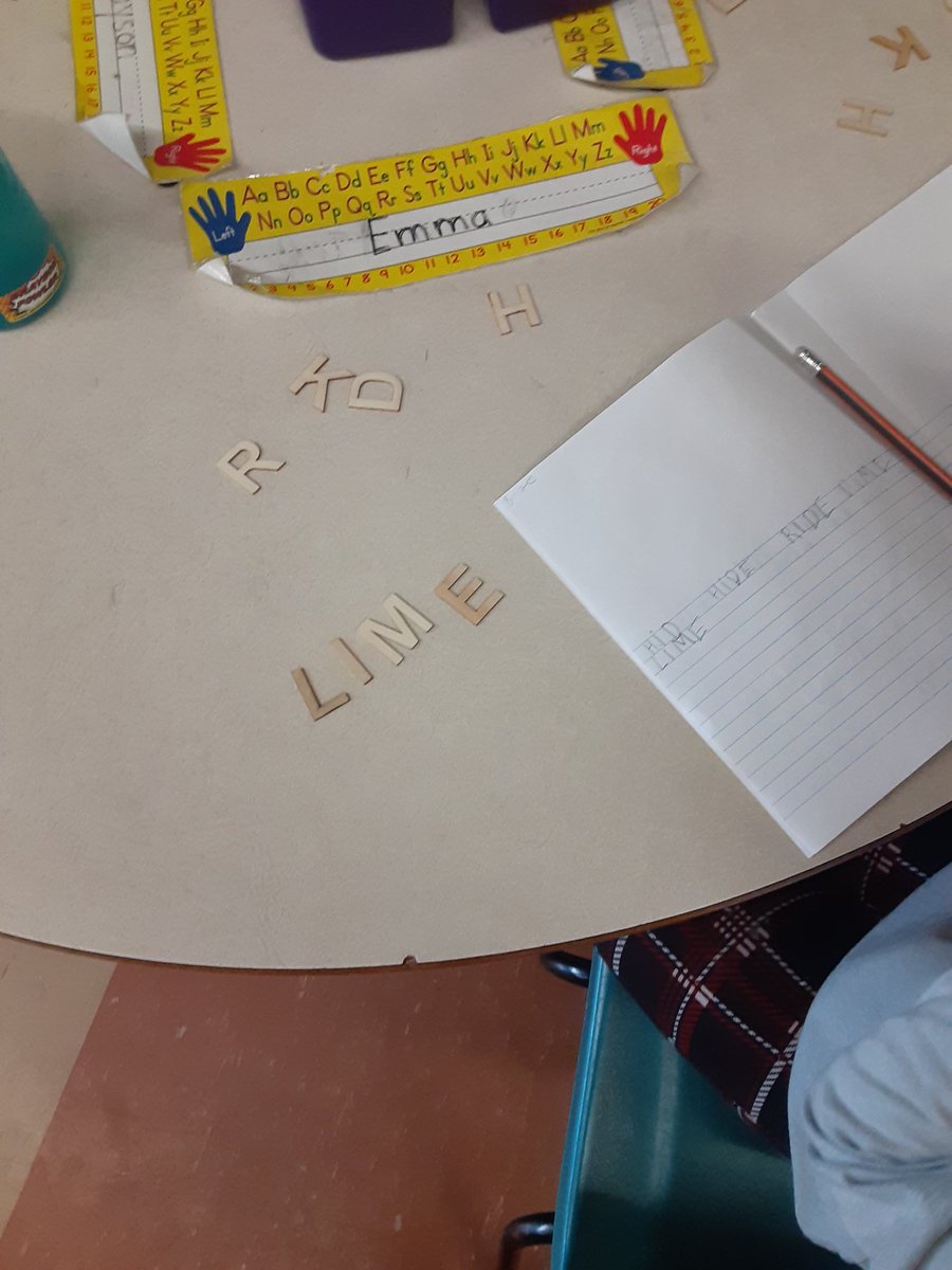 mrsbowesteaches's tweet image. This morning we worked through a making words activity. Students needed to segment, blend and change letters to build new words. Manipulating words is so much fun. #makingwords #phonics #segmenting