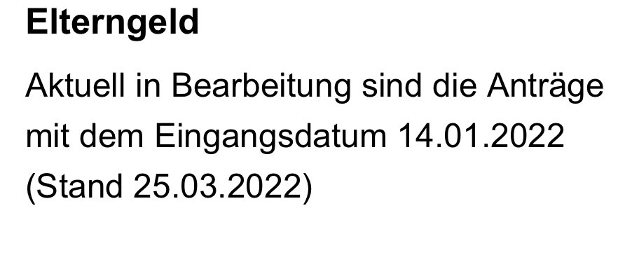 iPeter90's tweet photo. Und aktuell in Bearbeitung sind die Anträge mit Eingangsdatum 14. Januar 2022. Das ist mehr als zwei Monate her! Elterngeld gleicht fehlendes Einkommen aus, deswegen ist es für Familien essenziell. Da ist eine Bearbeitungszeit von 2 Monaten inakzeptabel. Unfassbar. https://t.co/eRirh9b68U