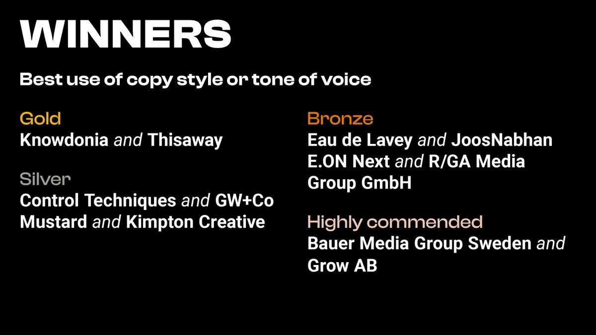 A big well done to #GrowAB <a href="/_GW_Co/">GW+Co</a> <a href="/JOOSNABHAN/">JOOSNABHAN</a> <a href="/kimptoncreative/">Kimpton Creative</a> and 
<a href="/RGA/">R/GA</a> #TransformAwards