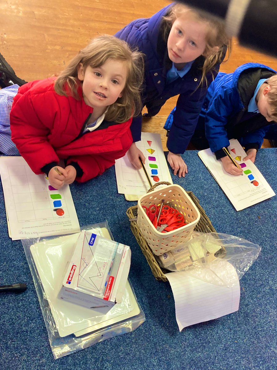 St_Leonards_RC's tweet photo. We’re going on a shape hunt! Holly Class exploring the school to find everyday objects and name the 3D shape…we even enlisted some Year Six helpers. Excellent mathematical language used by all! #stleonardsholly #stleonardsmaths #allthethingsIknow https://t.co/F8vjAti8YY