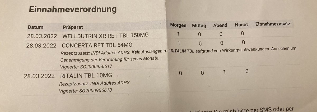 VPaMaGa's tweet photo. da es in österreich keinen #adhs ausweis gibt wie in #schland, ist es immer gut, wenn man aktuelle verordnung bei sich hat, da abhängig vom stoffwechsel #methylphenidat und/oder bupropion auf drogenschnelltests anschlagen 
für euch getestet https://t.co/4uhBg6YYLr