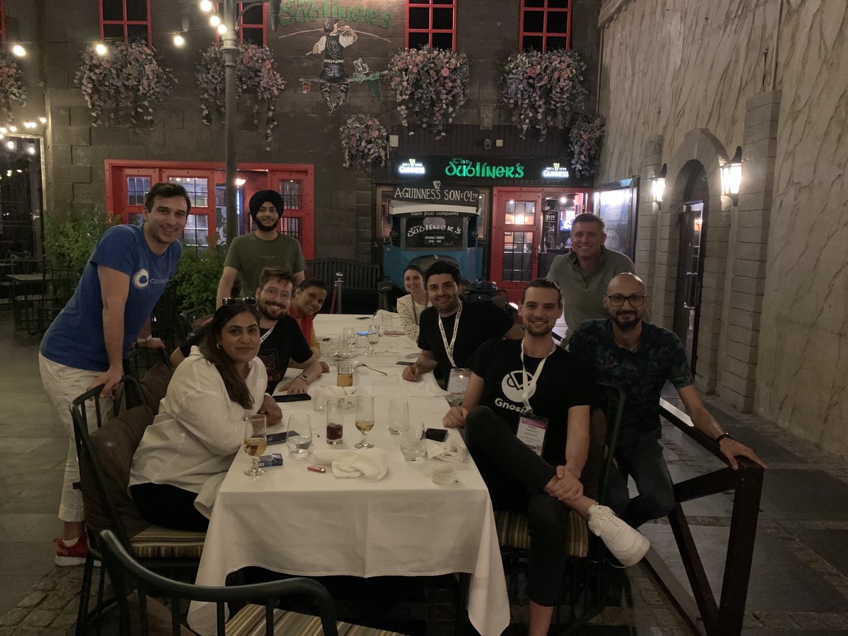 Consensys's tweet photo. 😋The fantastic @wallisi @francescoswiss @manbirmarwah @jyopur @alaahd @zied_brini @alexismasseron wrapping up yet another delicious journey, with Thai cuisine this time, at #ETHDubai! https://t.co/glPjehV8fD