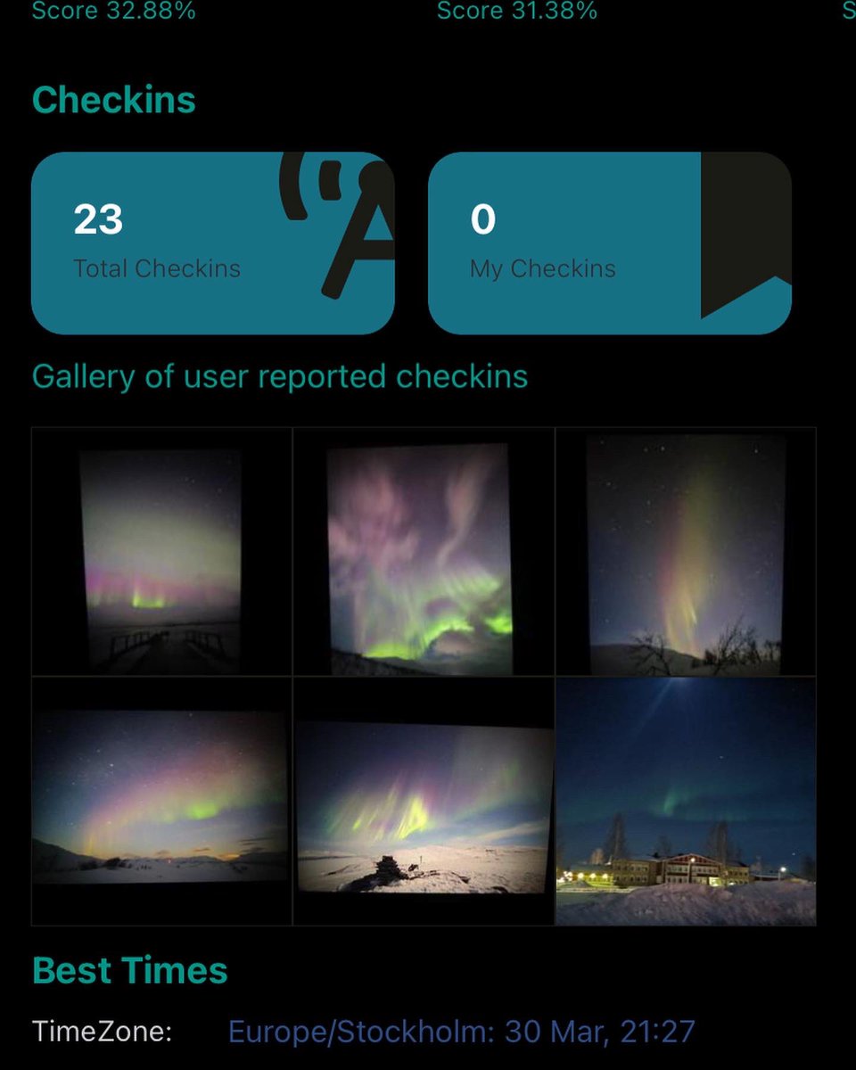Geomagnetic predictions 🧲now available on forecast of city page! 🤩 G3 level predicted tonight! 
Aurorahunters’ checkins now available on country page &amp; sighting page to follow activity 😍 #auroras #AuroraBorealis #NorthernLights #southernlights