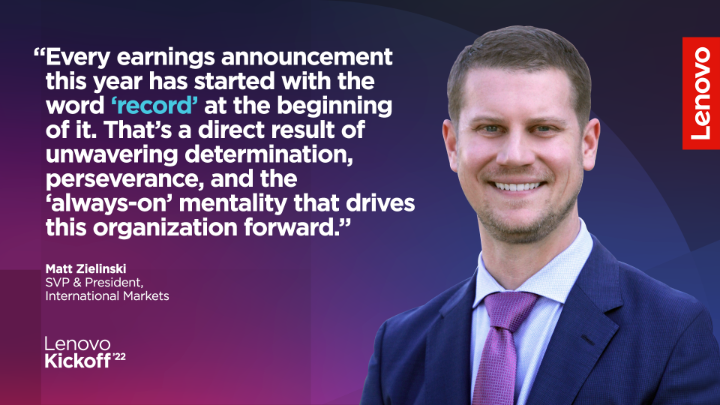 carodelapaz's tweet photo. To continually break revenue records, we had to see things differently, said @MattZielinski at #LenovoKickoff. How? With a "One Lenovo" mindset that applies cross-industry experience with our entire portfolio to truly understand what customers need. #WeAreLenovo https://t.co/XHinS1jo3k