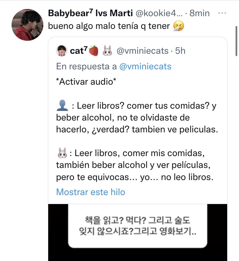 koofrutitass's tweet photo. se quejaba de que jungkook no lea libros cómo si fuera algo malo… además ya ha hecho comentarios re innecesarios https://t.co/MX5V3LcjuM