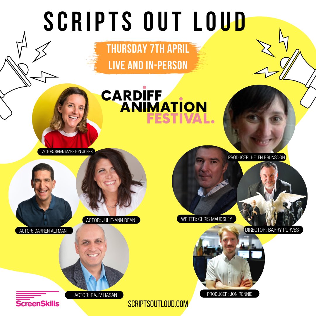 Scripts Out Loud (@scriptsoutloud) on Twitter photo Introducing the <a href="/CardiffAnimFest/">Cardiff Animation Festival</a> crew! BAFTA & Oscar nominated Barry Purves will be Voice Directing, we will have producers Jon Rennie & Helen Brunsdon watching on & giving their perspectives & the players are: Darren Altman, Julie-Ann Dean, Rajiv Hasan & Rhian Marston-Jones💥 Introducing the <a href="/CardiffAnimFest/">Cardiff Animation Festival</a> crew! BAFTA & Oscar nominated Barry Purves will be Voice Directing, we will have producers Jon Rennie & Helen Brunsdon watching on & giving their perspectives & the players are: Darren Altman, Julie-Ann Dean, Rajiv Hasan & Rhian Marston-Jones💥