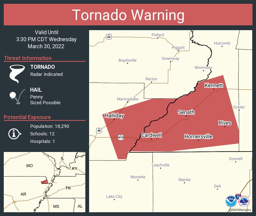 NWS Tornado on Twitter "Tornado Warning including MO, Senath