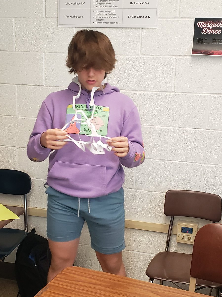 8bBmms's tweet photo. Math State Testing done, so we put our problem-solving skills to the test! Can you fit through a piece of paper, cutting only a hole through it? #bmmstitans https://t.co/oBdJFv3OL6