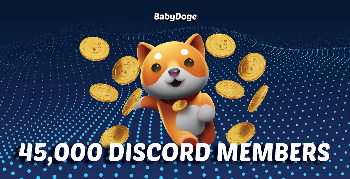 BabyDogeNFTs's tweet photo. Congrats #BabyDogeNFT 45k discord members !! https://t.co/RoaDSyCcAK