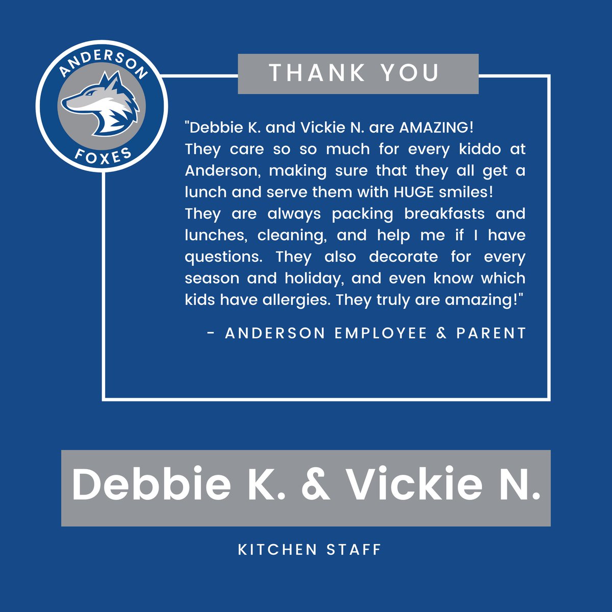 Thank you for all you do to help provide healthy meals for our awesome students! 😋🍽
#D303Thankful #ThankfulThursday