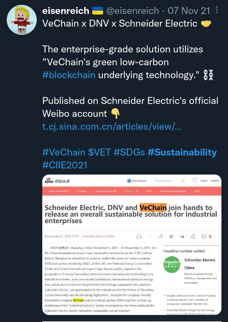 eisenreich's tweet photo. If VeChain isn't on your radar in a discussion about green 🌱 #sustainable tech, you need to take a closer look! 👀

Read More 👇
https://t.co/vd1msFfDbA

#VeChain $VET #VeFam #Blockchain https://t.co/KROmgtyPTT