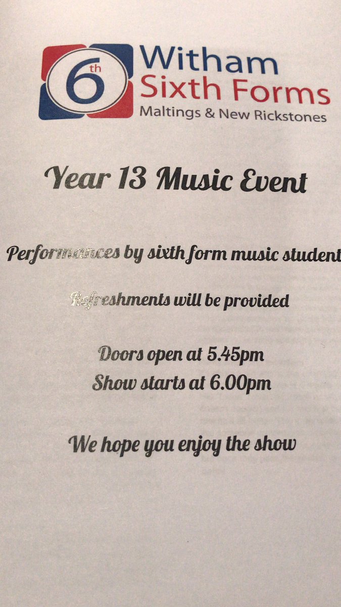 Witham6thForms's tweet photo. It’s been a busy week at Sixth form celebrating class of 2021 on Monday &amp; tonight we had pleasure of watching our year 13 music students performances well done @Witham6thForms #achievements #celebratingsuccess https://t.co/4A5q9UNrHl