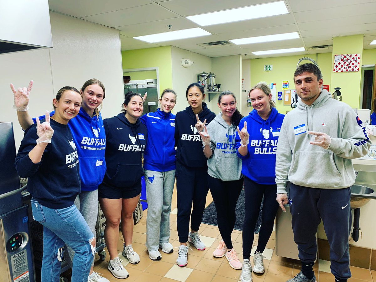 @ub_bullspride volunteering to prep and serve @ubnewman Wednesday night dinner! Go Bulls!